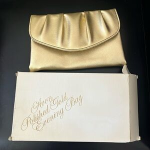 Vintage Avon polished gold evening bag